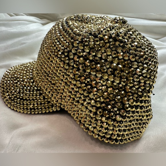 Gold rhinestone hat - Picture 3 of 7